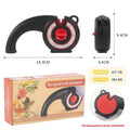 Six-in-one household multi-function pencil sharpener in black and white options with mixed material construction
