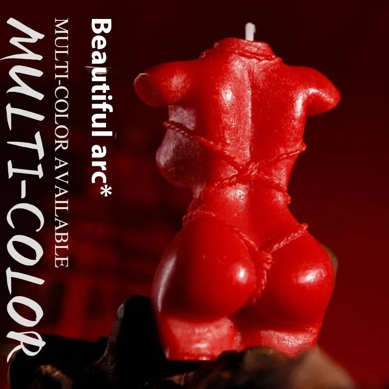 Low temperature sensual massage candle in soy wax, shown in Rose Red colour.