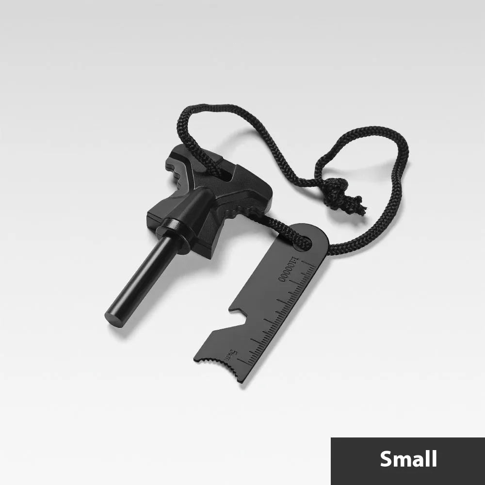 Butterfly-shaped ferro rod firestone with stainless steel doctor blade bottle opener