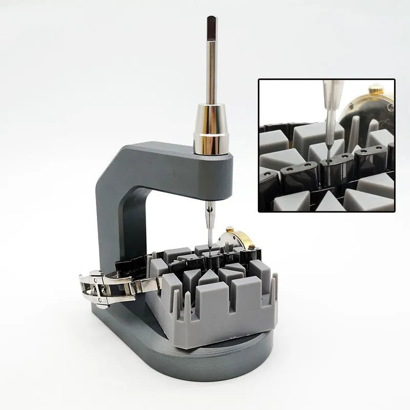 Silver multi-purpose press strap removal tool for watch and jewellery repair with 0.50-1.60mm blade