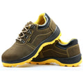 Bronze cow suede leather steel toe safety shoes with anti-skid sole pattern