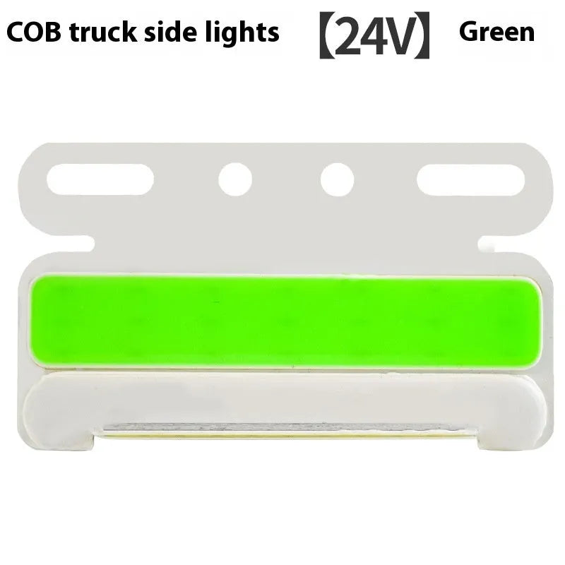 Waterproof aluminium alloy COB LED truck side marker light in red, yellow, green, blue, or white for 12V/24V vehicles