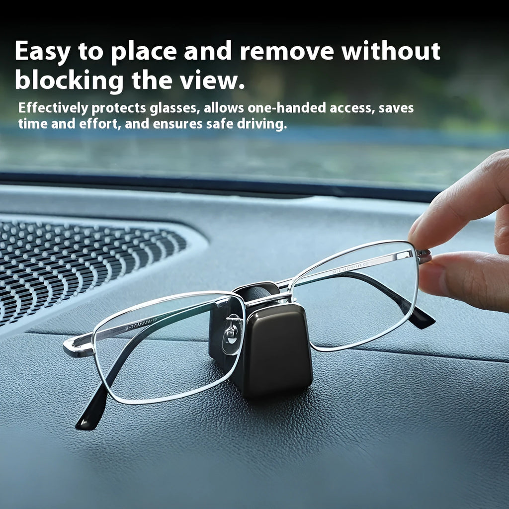 Green zinc alloy and leather car dashboard glasses clip holder with nose pad