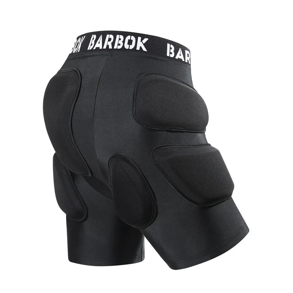 Black spandex and NBR protective hip pad for skating and skiing safety