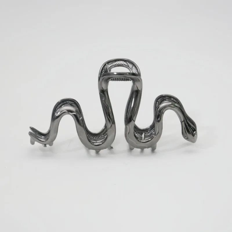 Slytherin serpentine metal hair clip barrette in silver or gun black, 10.5cm length with snake design