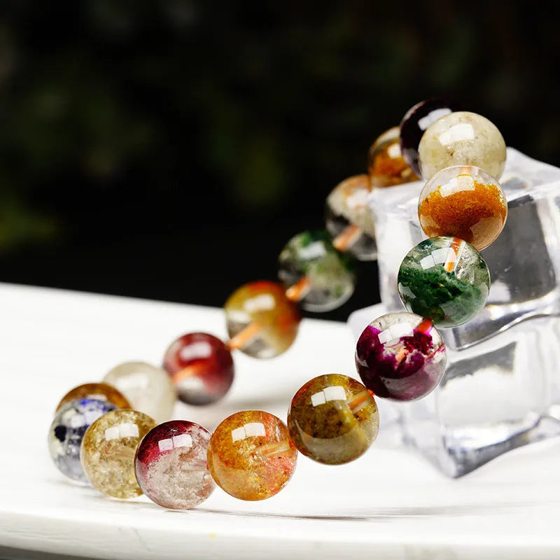 Colourful four seasons ghost cornucopia crystal bracelet in ethnic retro style.