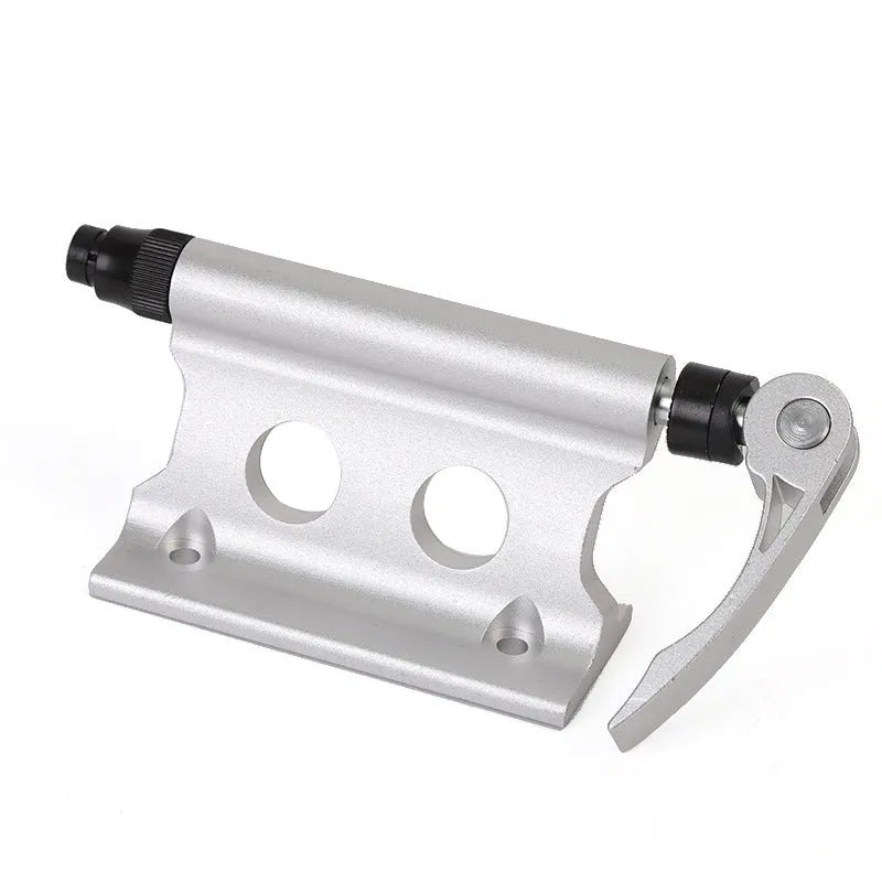 Silver metal bicycle front fork quick release fixing clip for SUV accessory mounting