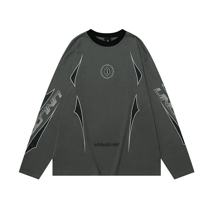Men's grey khaki drop shoulder cotton pullover sweatshirt with loose fit and long sleeves