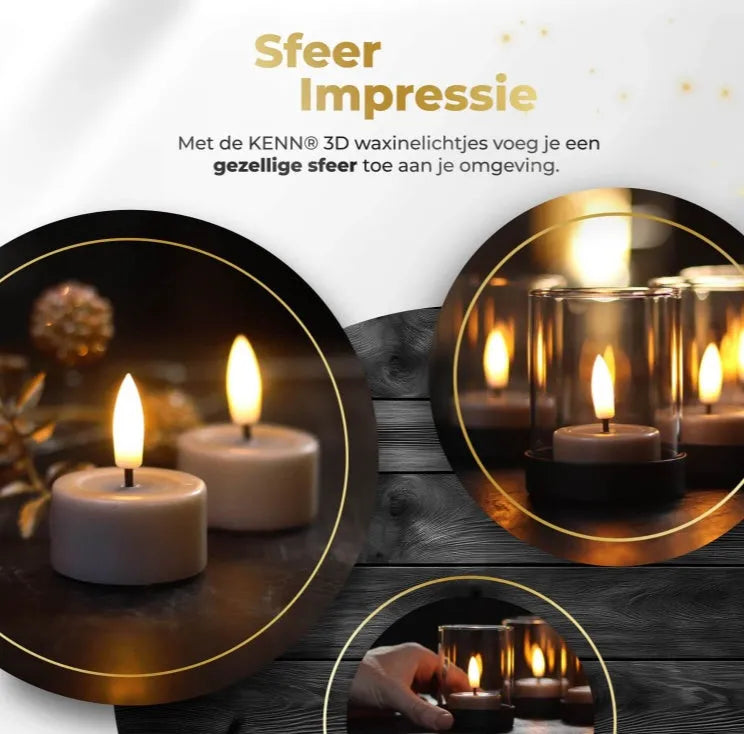 Taupe coloured S10 3D flame LED tealight candles showing realistic fire effect