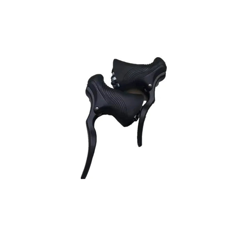 Road bicycle aluminium alloy brake handles in black and black silver for 22.2mm and 23.8mm handlebars