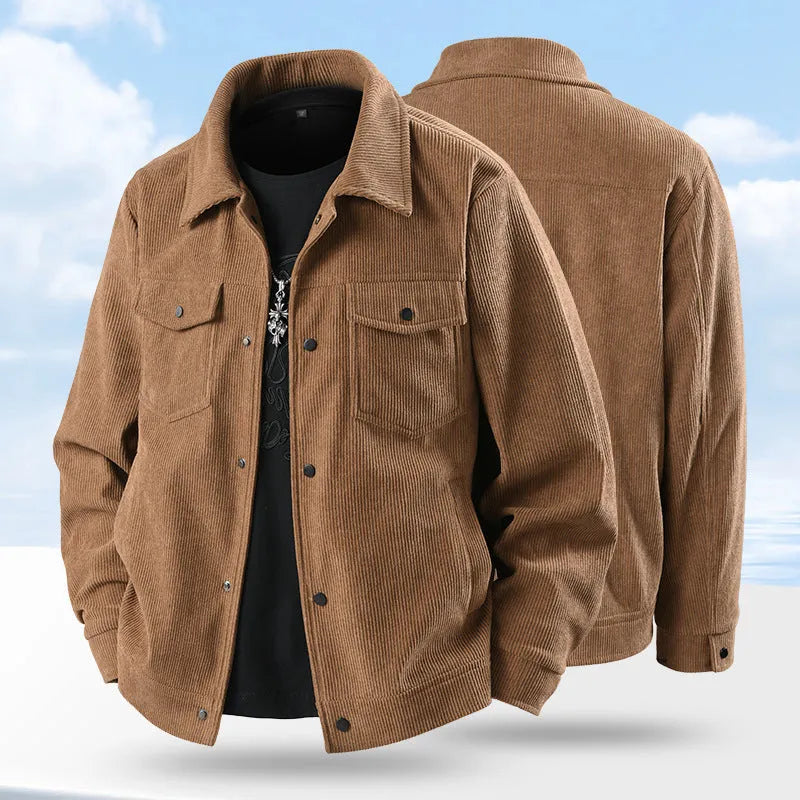 A man's slim fit coat in Lycra fabric, shown in one of four available colours.