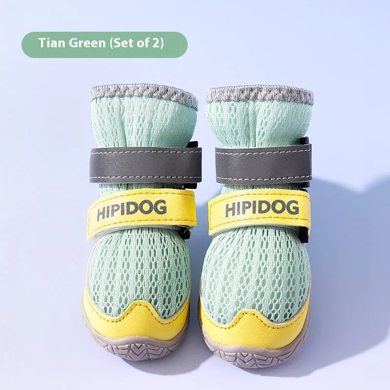 Cartoon style summer dog shoes in Bondi Blue colour with wear-resistant PU construction for paw protection