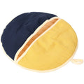 Round fan cotton and linen semi-enclosed pet nest for cats and small dogs, 55x60cm, in green