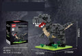 Plastic building blocks dinosaur model assembly kit with small diamond particles in colour box packaging
