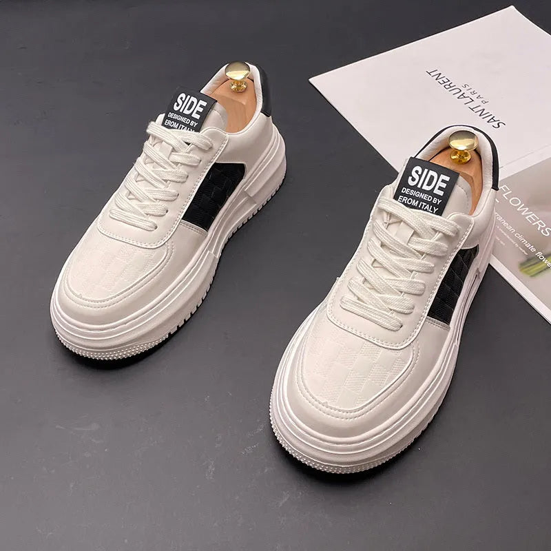 Unisex casual sports shoes in white-green and white-black colours with cloth upper and rubber foam sole