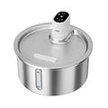 Stainless steel heated cat water fountain with temperature control base in white or black