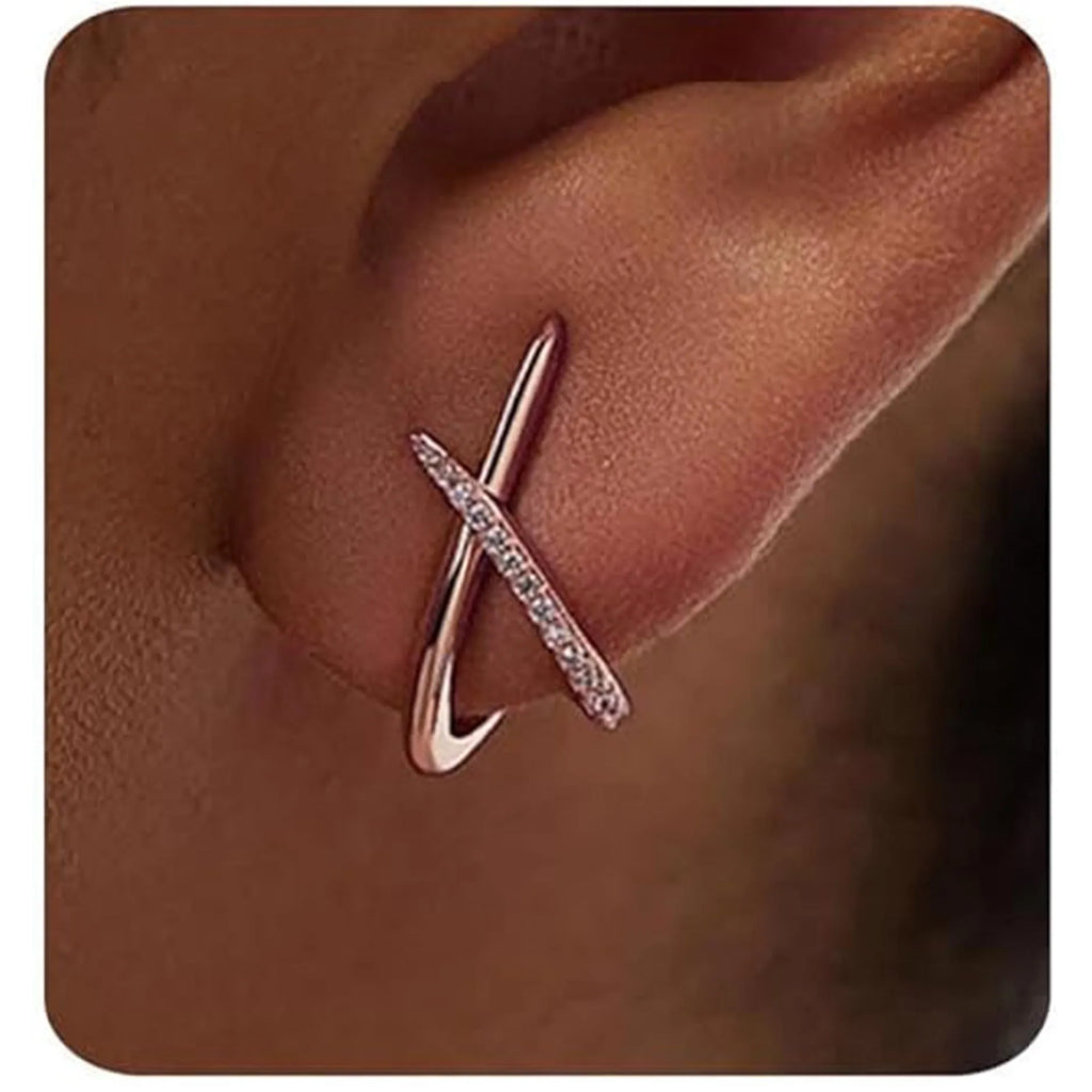 Electroplating 14K gold clip-on earrings, geometric shape, fashion OL style, zinc alloy, three colour pairs
