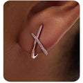 Electroplating 14K gold clip-on earrings, geometric shape, fashion OL style, zinc alloy, three colour pairs