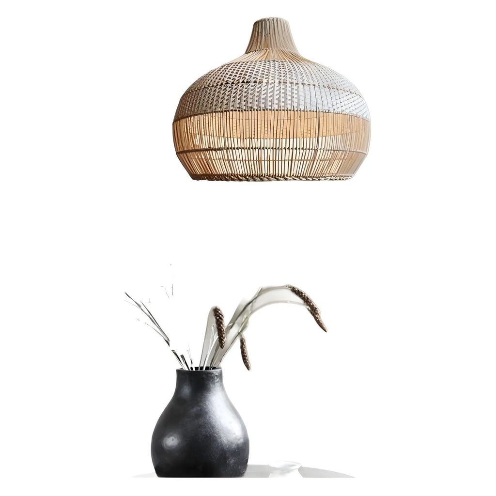 60cm diameter rattan silent wind style chandelier ceiling light fixture