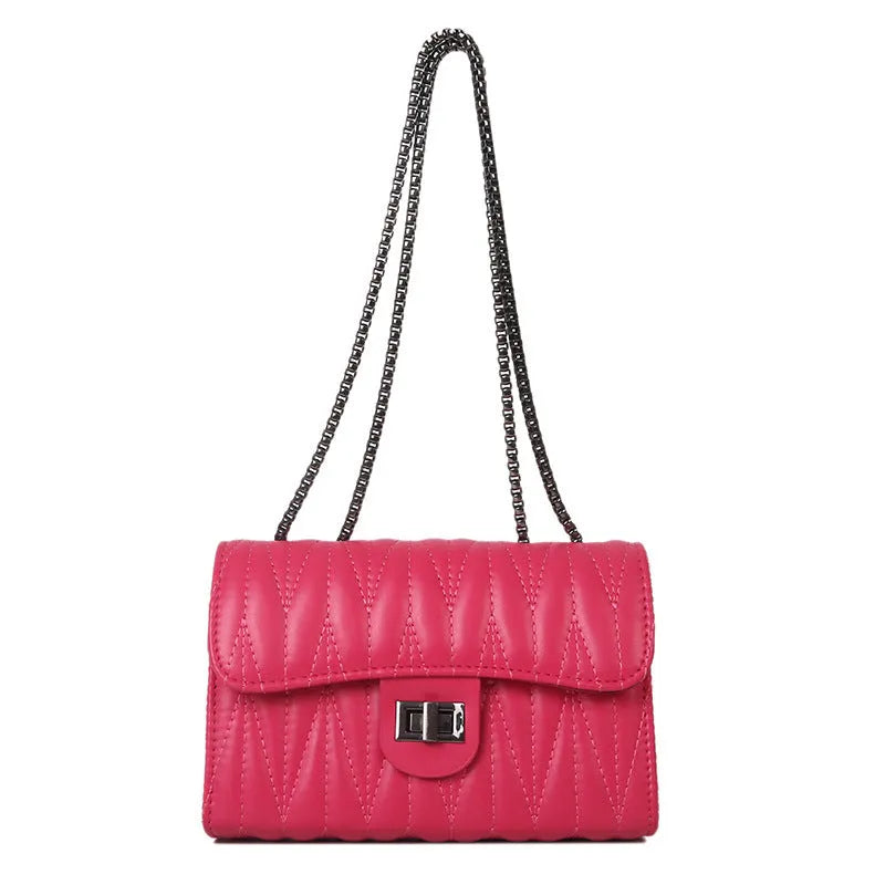 Retro textured diamond small square shoulder bag in PU leather with a soft handle, shown in one of eight colours.