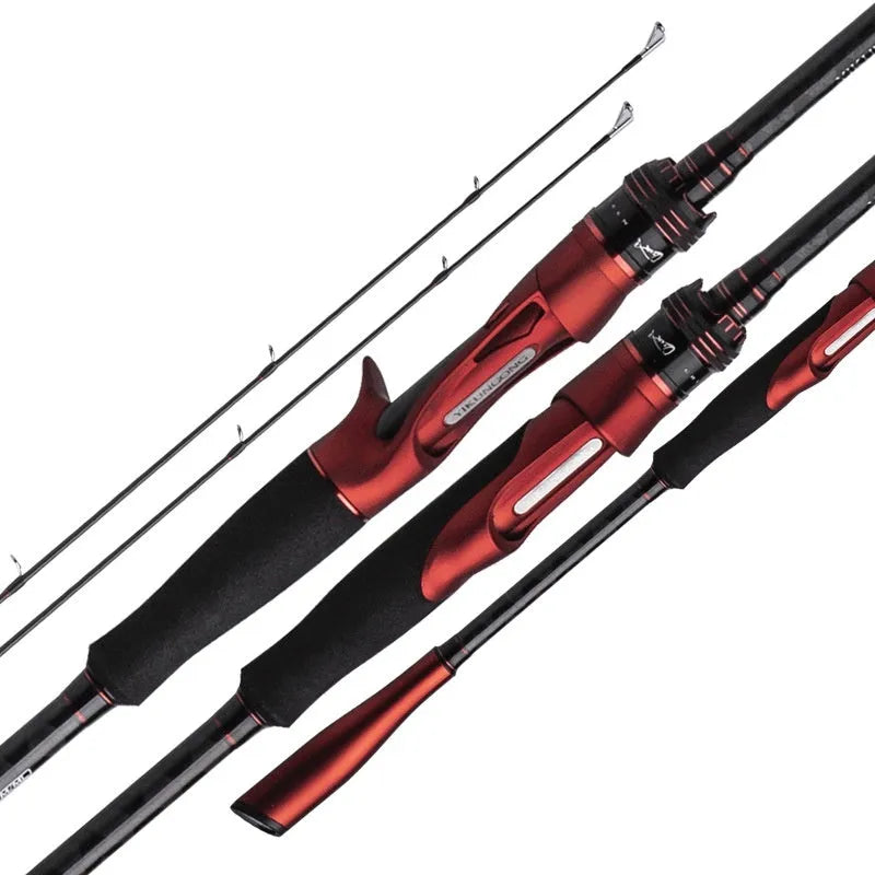 Carbon ultralight fishing rod with straight handle and pikestaff style options for light lure fishing