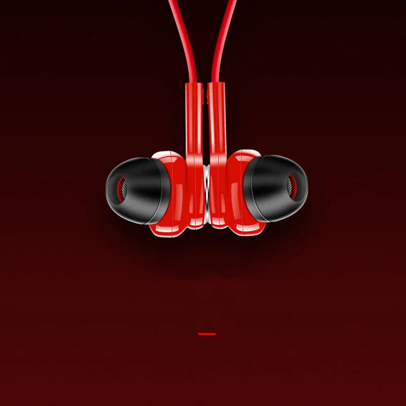 Neckband sports Bluetooth earphones in black, red, or white colours with 6-hour battery life