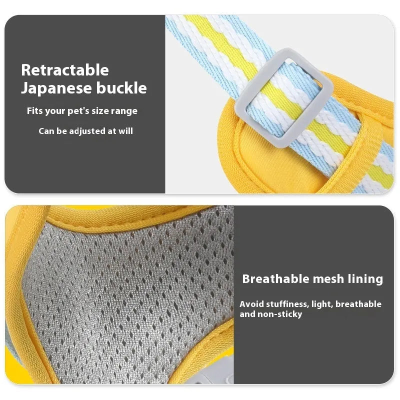 Explosion-proof anti-strangulation pet harness in Oxford cloth with 1.5m holding rope attached