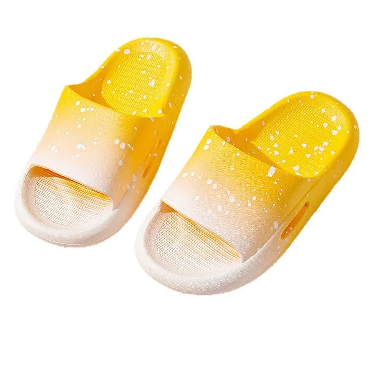 Gradient coloured PVC sandals for children with non-slip soles in blue, green, orange, pink and yellow options