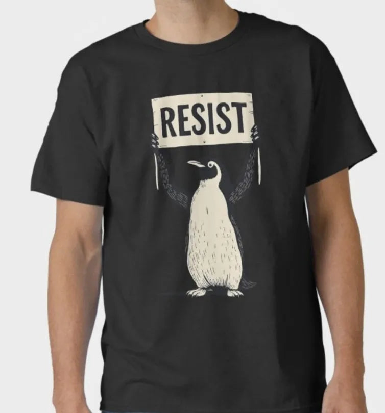 Loose fit short sleeve cotton t-shirt in black, green, or white on a hanger.