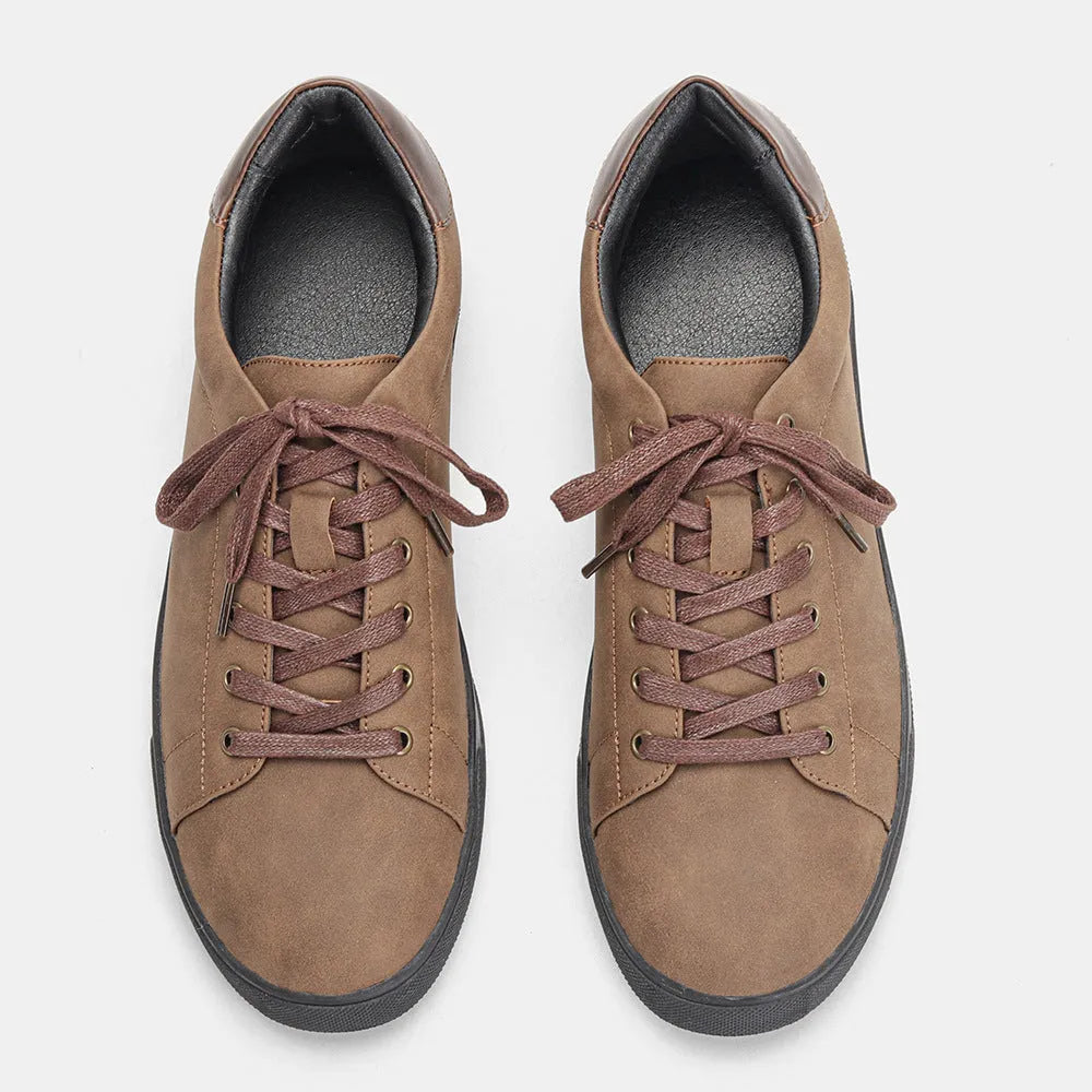 Men's casual board shoes with PU upper rubber sole and leather stitching low top flat heel size 40-46 three colours KD4276 KD4277 KD4278