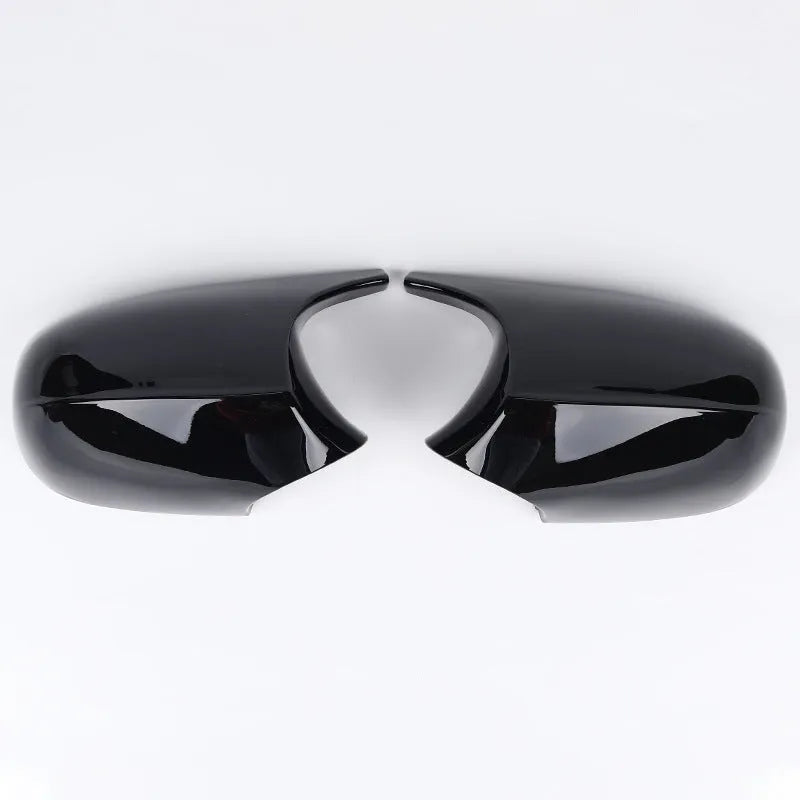 Pair of black ABS plastic rearview mirror shells for BMW 3 Series E90 replacement