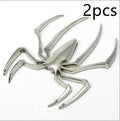 3D metallic spider bumper sticker in zinc alloy, shown in gold colour.