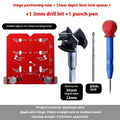 Red aluminium alloy hinge positioning ruler with adjustable margin gauge and hard alloy tapper for 35mm cabinet hinges