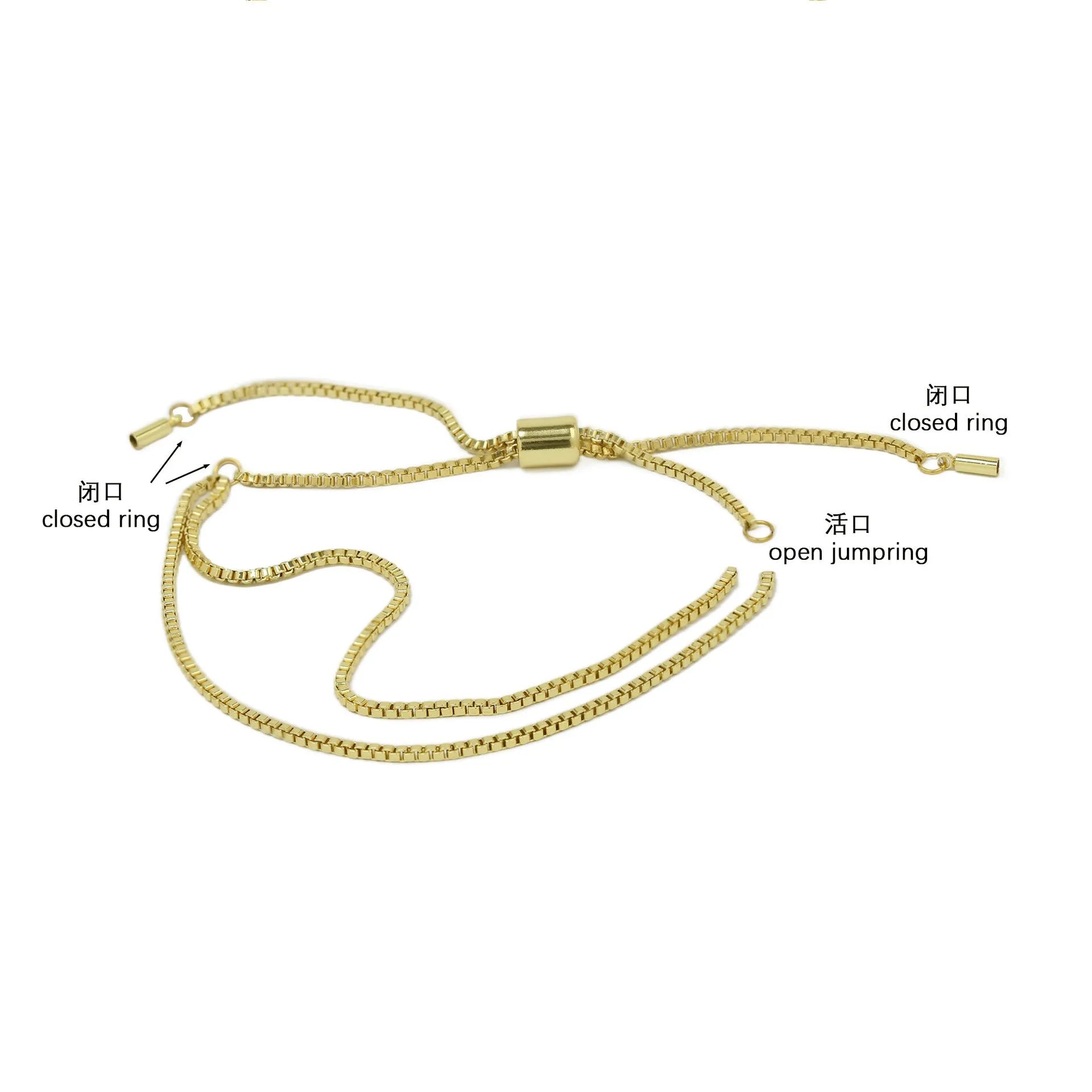 18k brass smooth surface bubble letter bracelet with pendant in gold colour on copper alloy