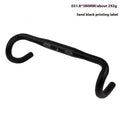 Black aluminium alloy road bike bent handlebar shown with four width size options: 380mm, 400mm, 420mm, and 440mm.