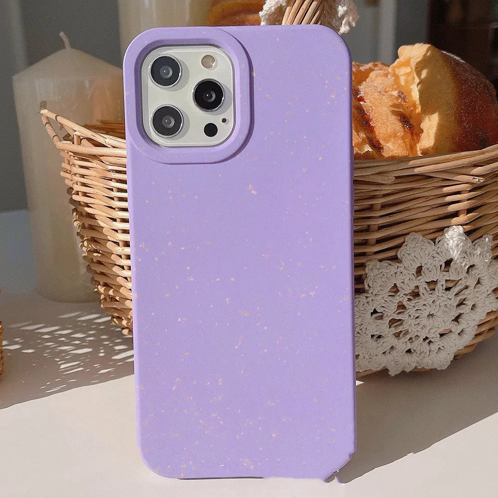 Fully degradable wheat straw phone case for Apple iPhone 14 Pro Max in black, blue, pink and white colours