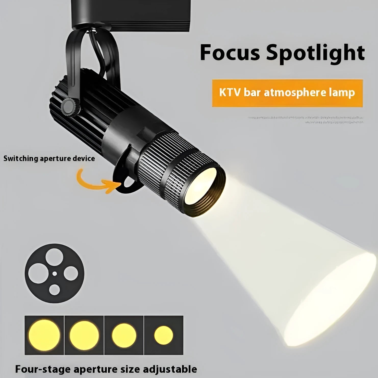 Black LED surface-mounted spotlight for restaurant atmosphere lighting with aluminium housing