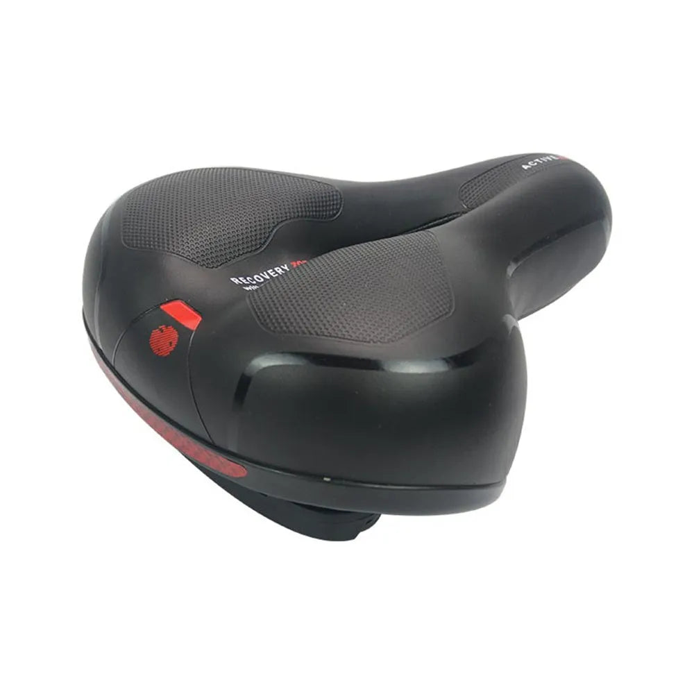 Bicycle saddle cushion with waterproof cover and installation tools including wrench and tyre patch kit