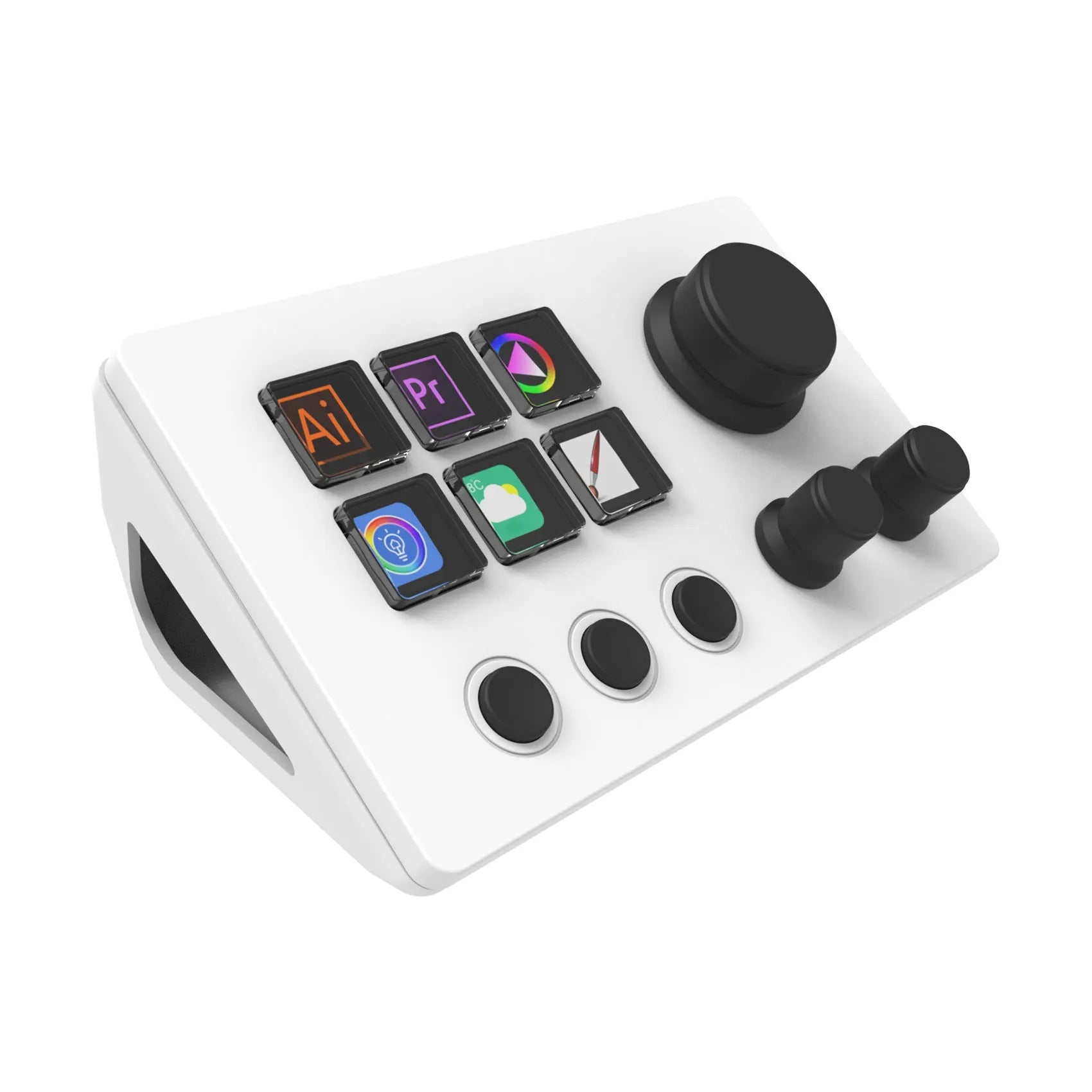 Visual Keyboard N3 universal silicone keypad in black and white with 2m cable and mounting bracket