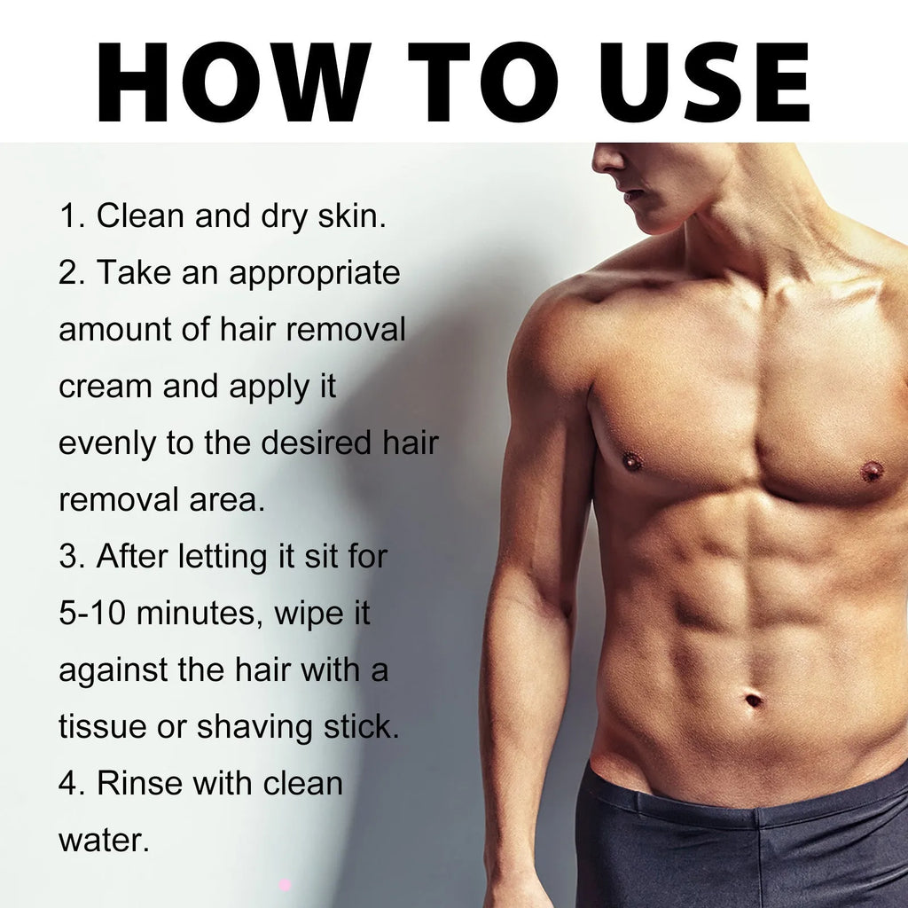 100ml tube of men's hair removal cream for lips, beard, armpits, hands and legs