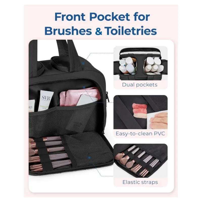 Large lightweight travel toiletry bag with wide opening in a choice of colours.