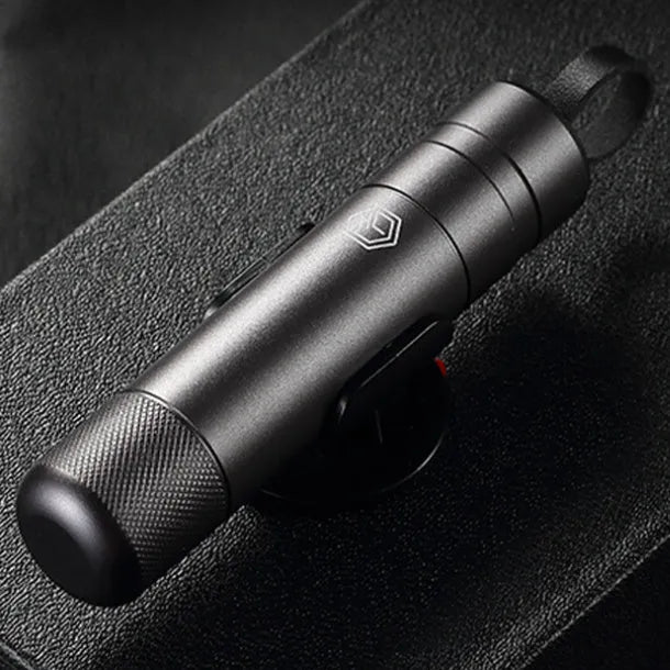 Gun grey aluminium car safety hammer with bearing steel impact head for emergency window breaking