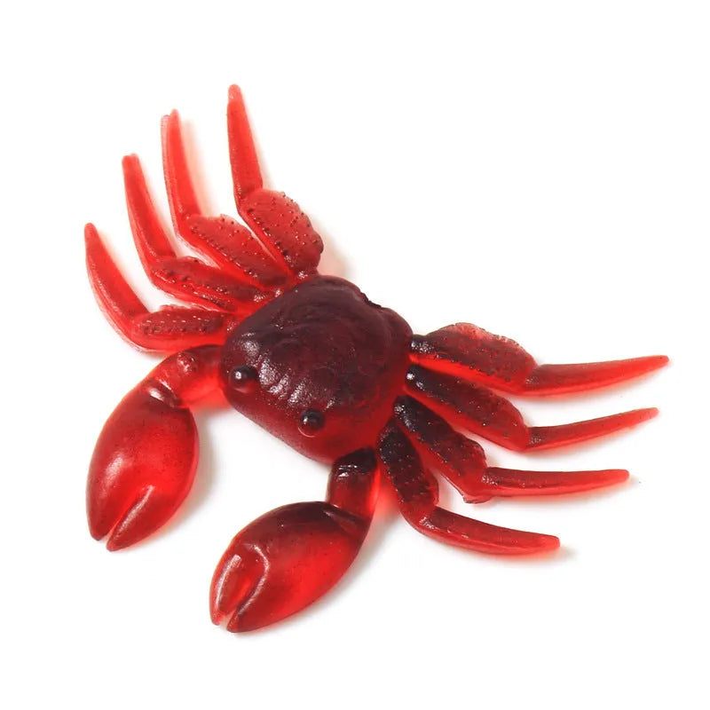 8 cm PVC software little crab fishing lure in brown and red colour options