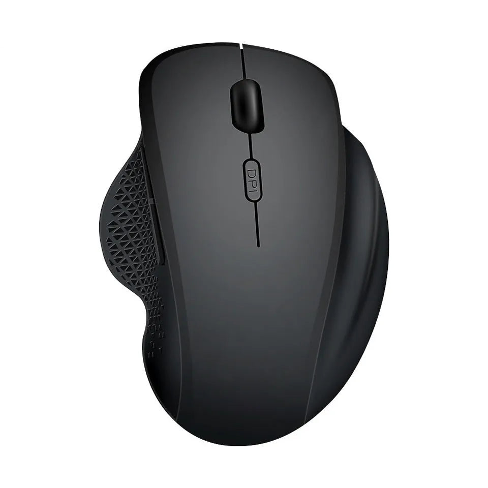 Grey and black wireless charging mouse for laptops with USB cable
