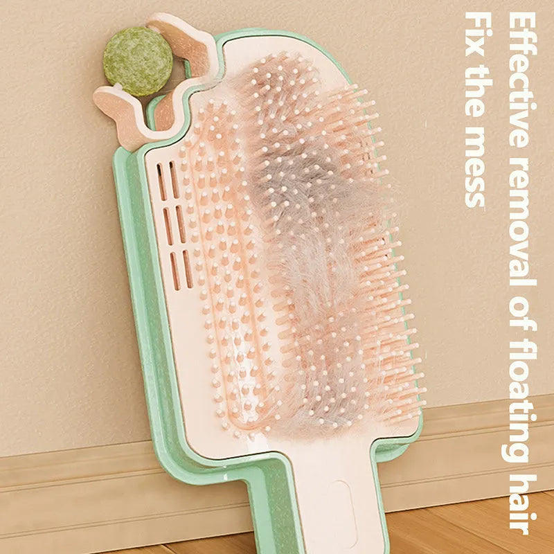 Ice cream shaped cat rubbing toy made from white PP plastic with textured surface for pet grooming
