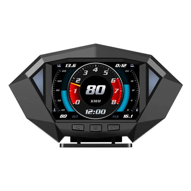 P1 vehicle HUD head-up display unit with LCD screen and installation accessories