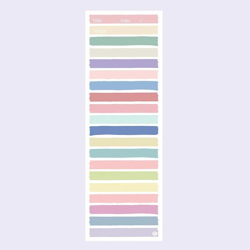 Student notepad with plastic storage box showing colourful striped and cartoon cover design options.