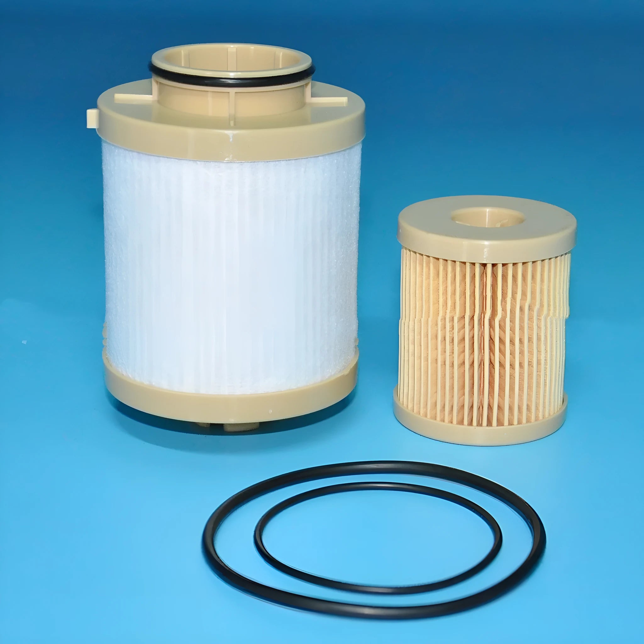 FD4616 diesel fuel filter for Ford F350 F550 F750 and E-Series 6.0L trucks, showing cylindrical shape.