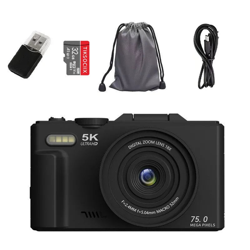 CCD camera HD digital camera with WiFi transmission in black, compact and portable
