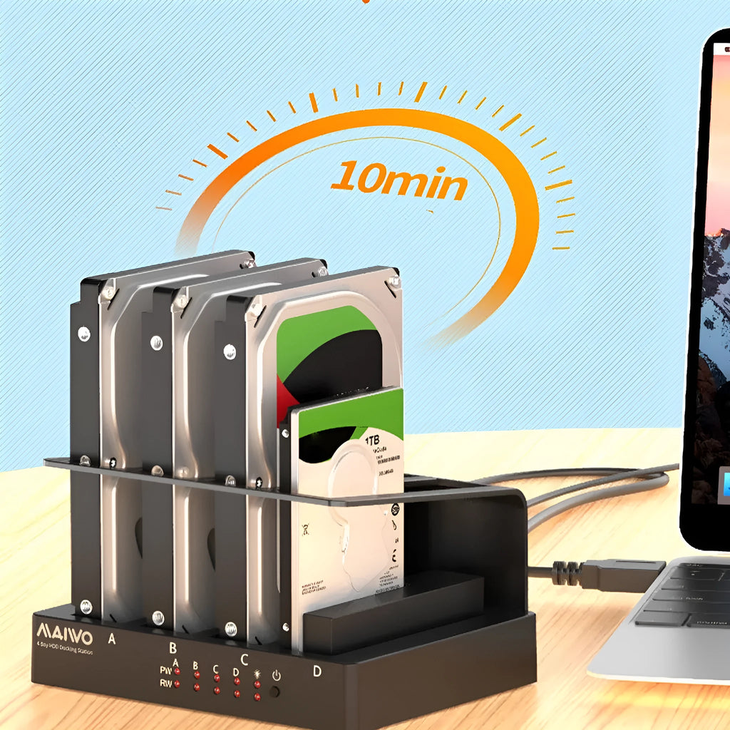 Four-bay 2.5 inch hard drive expansion base K305BU3S with metal and ABS casing